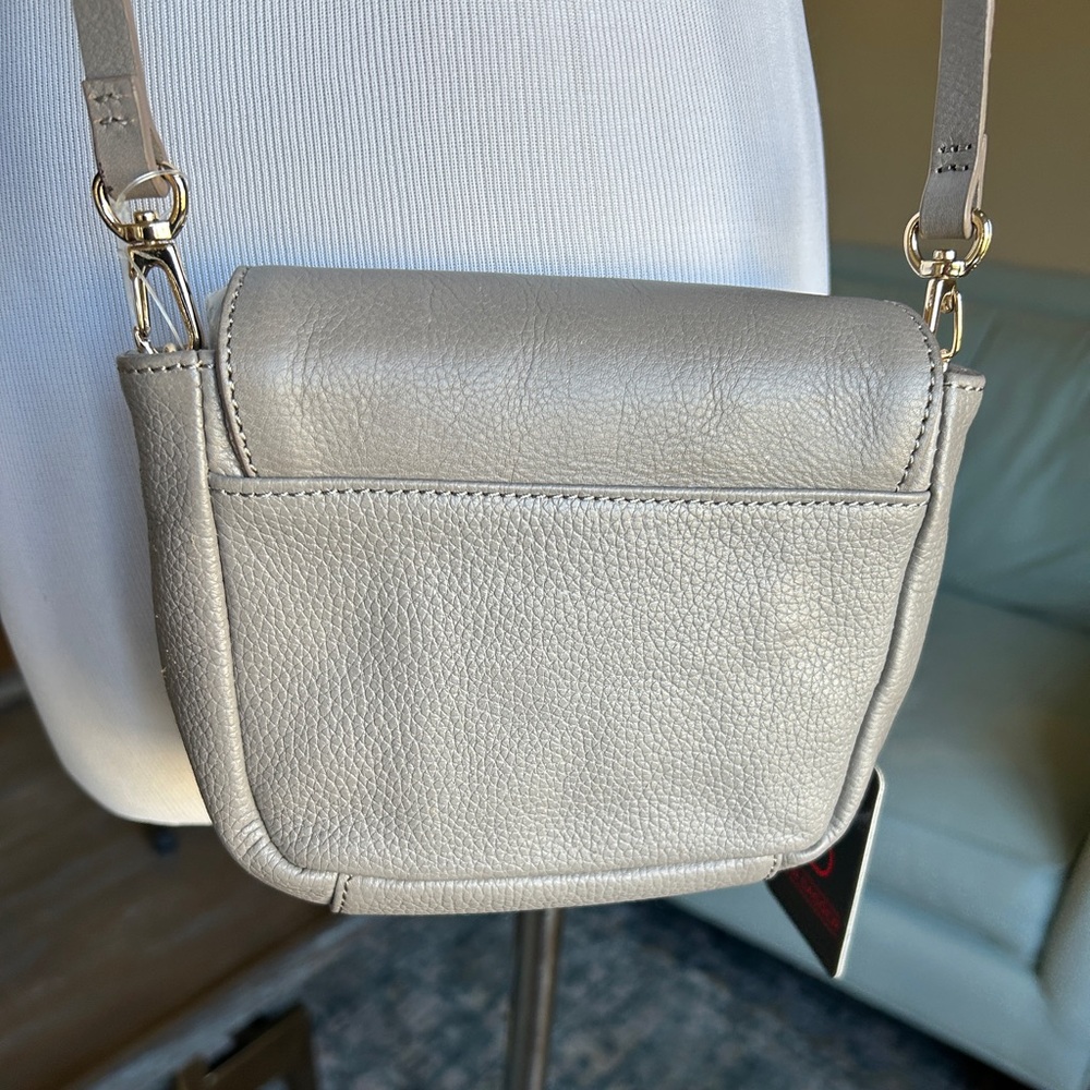 Kelsi Dagger Arielle Taupe Leather Minimalist Crossbody Bag NWOT - Picture 7 of 13